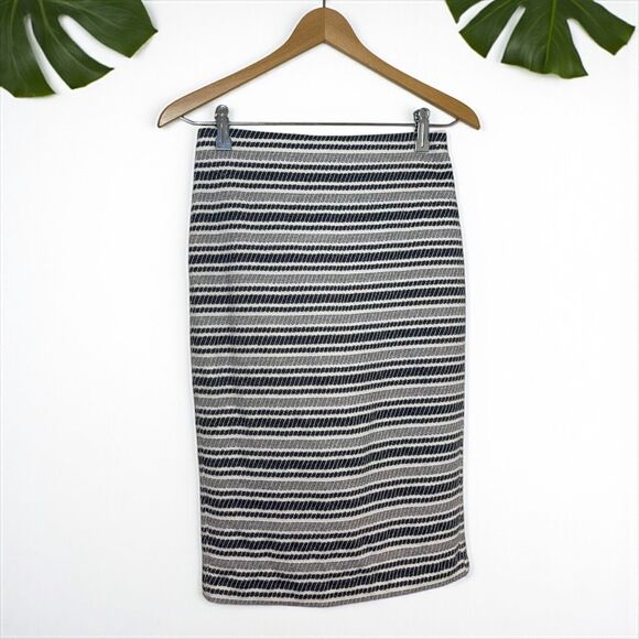 Ann Taylor Woven Stripe Pencil Skirt - Picture 2 of 10